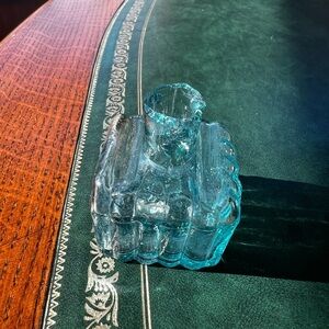 Antique Vintage Victorian British Glass Inkwell